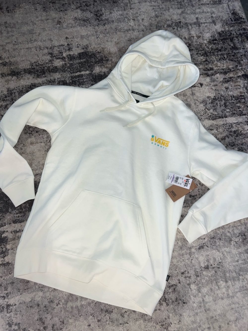Vans Cream Hawaii Hoodie with Yellow Logo